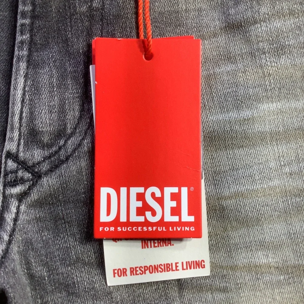 Diesel 1979 Sleenker Skinny Fit Jeans Mens 29 x 32 Faded Black Grey Denim NWT